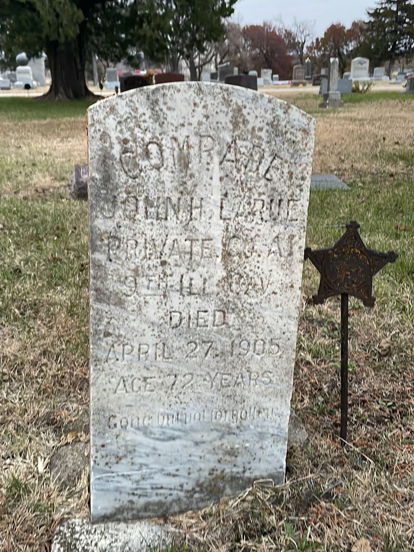 John H. LaRue's grave. Photo 1