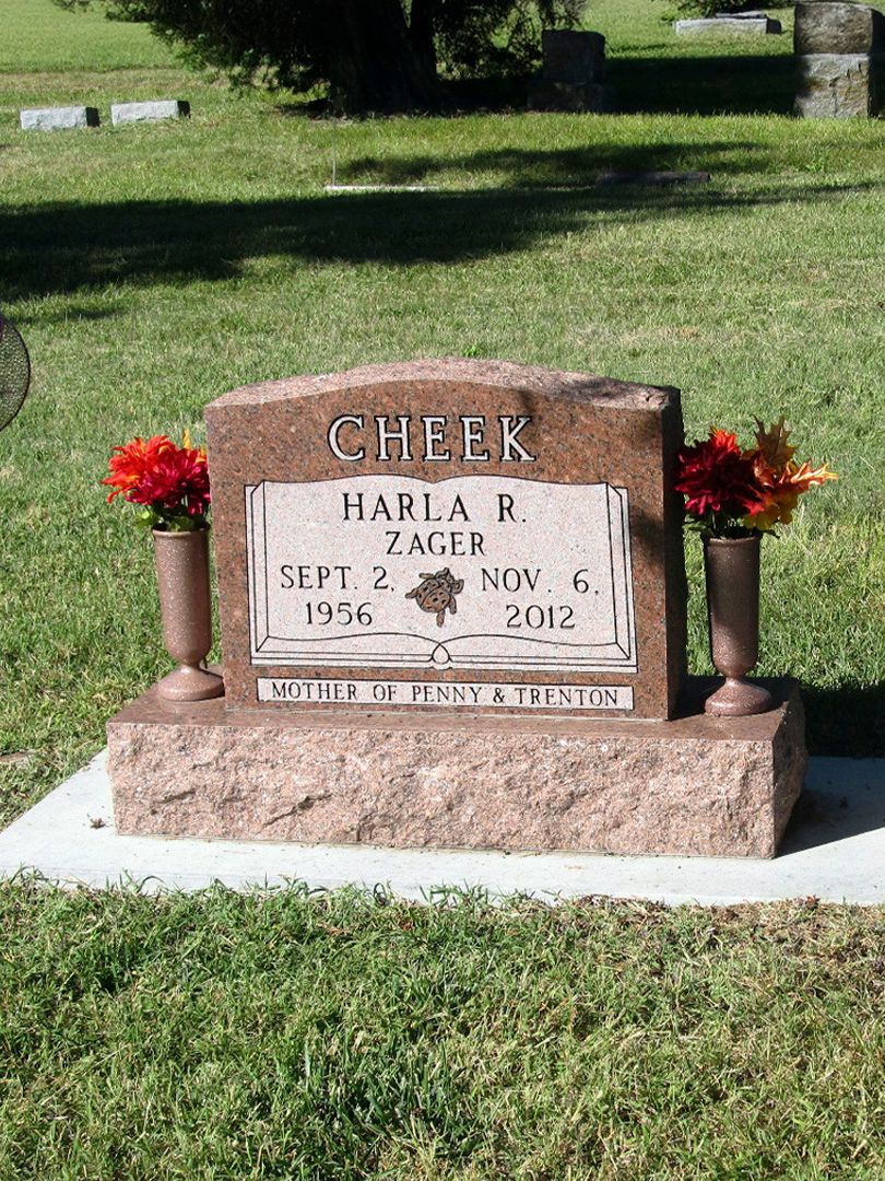 Harla R. Zager Cheek's grave. Photo 1